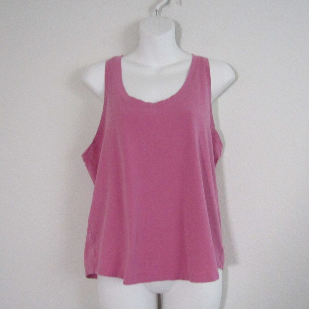 Lululemon Women's Tank Top 8 Pink Racerback Pima Cotton Athletic Sporty Gym